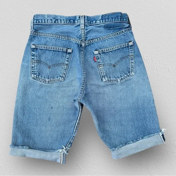 VINTAGE 80s Levi's 501 Redline Selvedge Red Tab Cut-Off Denim Shorts - USA Made